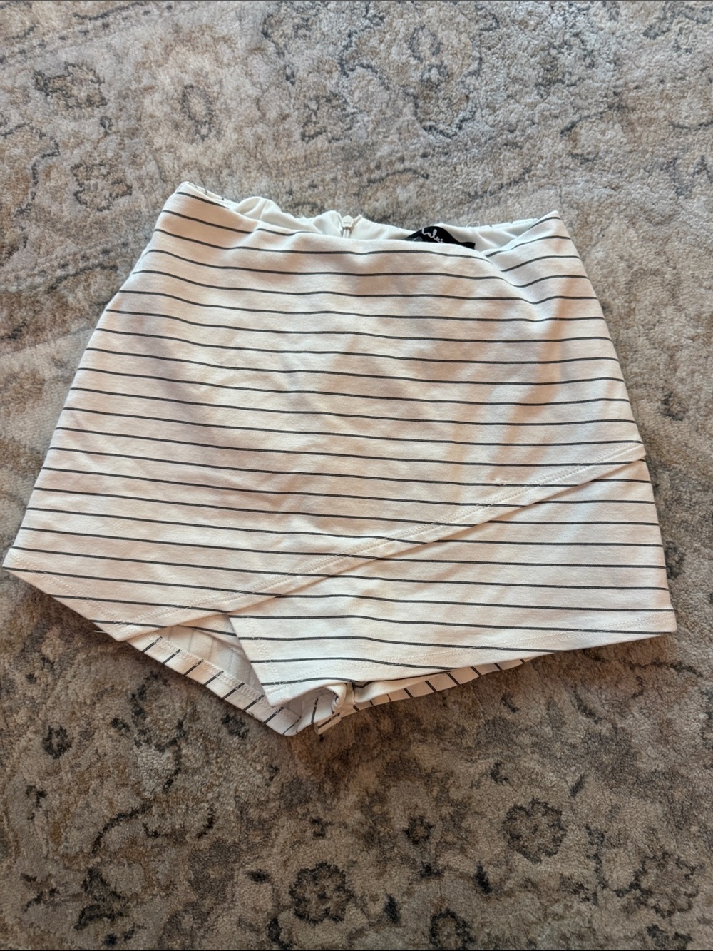 Striped White Mini Skort Lulus